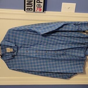 L.L. Bean Men's Blue Plaid Shirt XL Long Sleeve